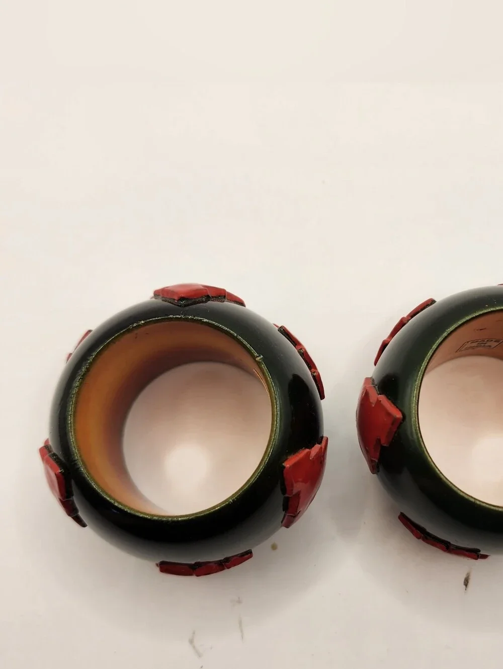 Set Of‎ 4 Christmas Tree Napkin Rings Made In India Winter Holiday Decor